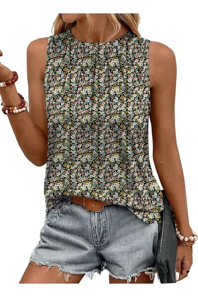 Zeagoo Women's Summer Pleated High Neck Flowy Dressy Tank Top 2026