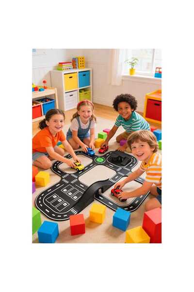 kutuTR Wooden Puzzle Car Track Educational Road Puzzle Game 3+