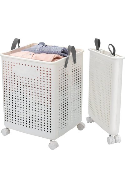 Mylindde Collapsible Laundry Baskets, Laundry Basket Large Foldable 40L with ...