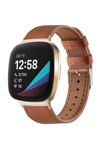 XGSM Curea din piele pentru Fitbit Versa 4 / Sense 2, Maro