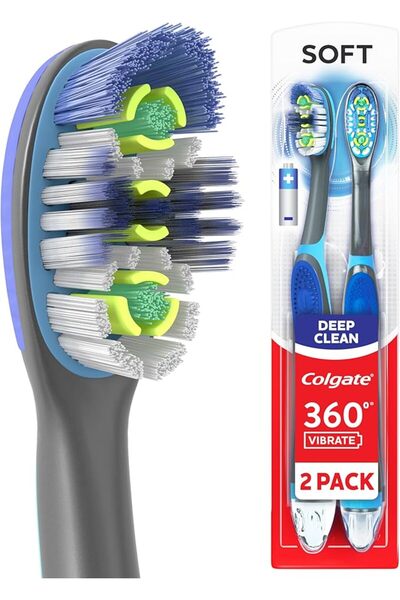 Colgate Palmolive فرشاة أسنان كهربائية كولجيت 360 سونيك تعمل بالبطارية مع شعي...