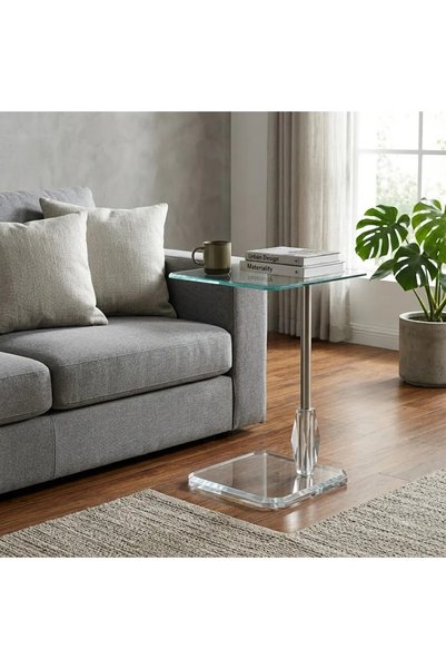 Al Hadaya Mall Elegant Design Stainless Steel Acrylic and Glass Top Service T...