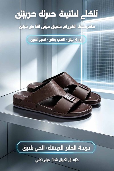 Najd Trend Mall نعال رجالية جلدية سعودية الصنع بحزام مزدوج ونعل مريح وناعم وخ...