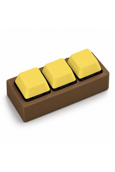 3DONE MODELS Clicker antistres cu 3 taste, printat 3D, baza maro cacao, taste...