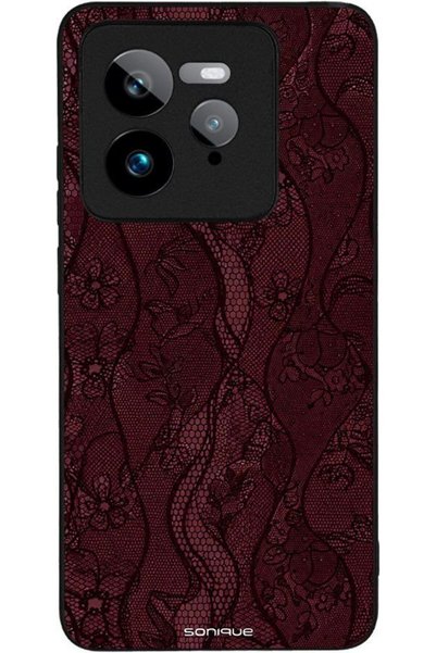 Sonique Θήκη Σειράς Diva για Realme Gt 7 Pro 5G Βουργουνδί Ροζ Δαντέλα