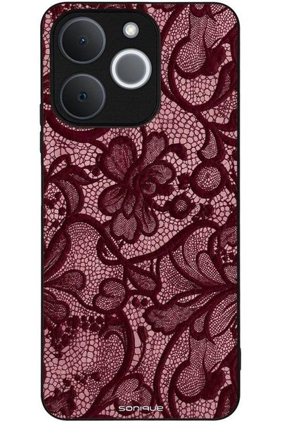 Sonique Θήκη Σειράς Diva για Realme Note 70T 4G Βουργουνδί Ροζ Δαντέλα