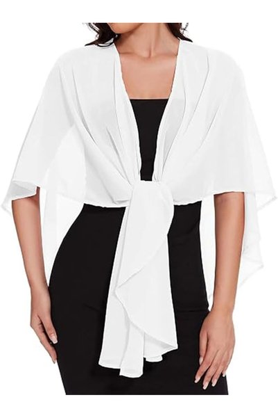 Tazweeq Chiffon Shawl Wrap, Lightweight Sheer Cover-up for Evening Dresses