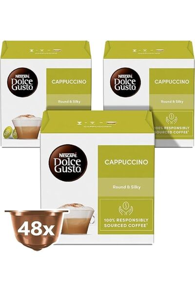 Nescafé Dolce Gusto كبسولات قهوة نسكافيه دولتشي غوستو سكيني كابتشينو، 3 علب ×...