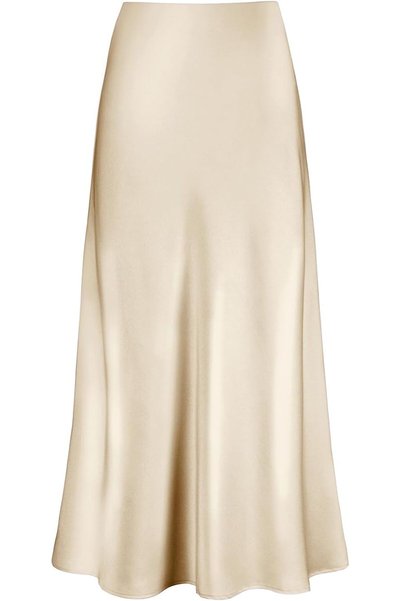 GENERAL Outoshe Women's Satin High Waisted Maxi Skirts Hidden Elasticized Wai...