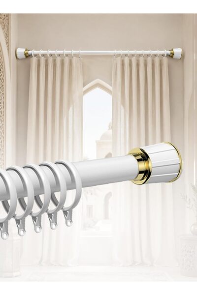 Ammar Space قضيب ستائر قابل للتعديل بدون حفر، قضيب تلسكوبي قابل للتمدد 168-21...
