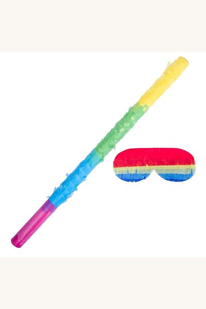 Comerivo Accesorii pinata - bata si masca 50cm pentru jocuri la petreceri