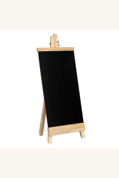Comerivo Tabla decorativa neagra cu sevalet lemn pentru mesaje si decor 18x40cm