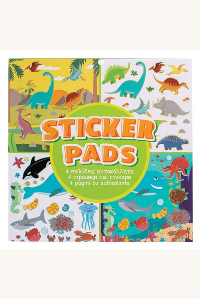 Comerivo Pad cu Autocolante Animale Reutilizabile - 4 Pagini si 4 Fundal Lucios