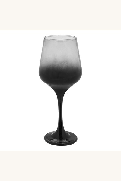 Comerivo Pahar vin cu picior sticla smoke neagra 410ml, design elegant