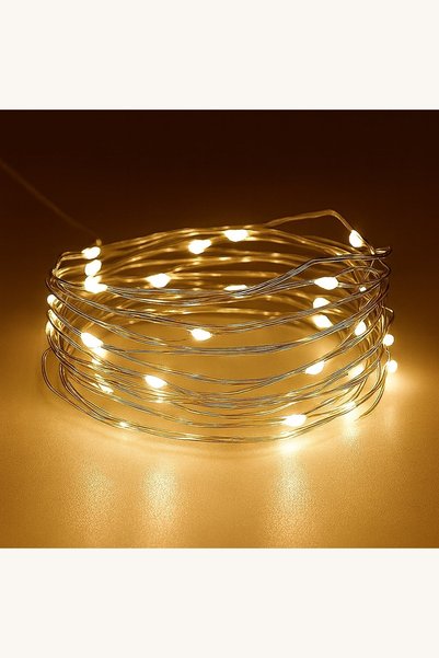 Comerivo Siruri luminoase cu 100 LED-uri alb cald, 9,9m, 8 moduri, alimentare...
