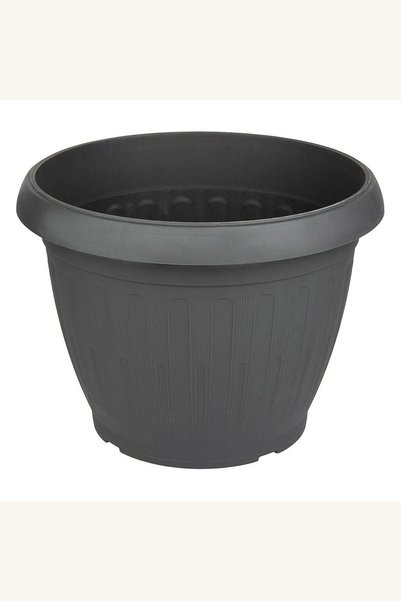 Comerivo Vas pentru flori din plastic antracit, rezistent, 45cm diametru si 3...