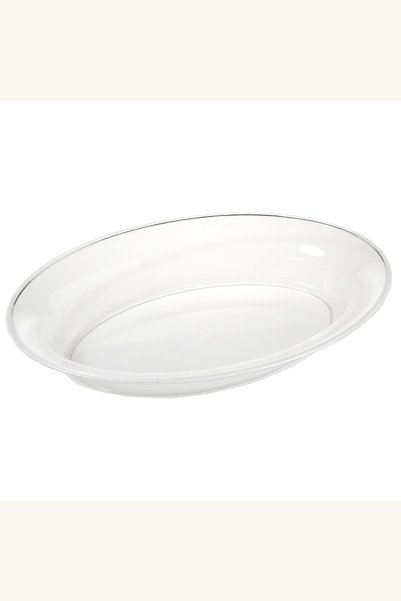 Comerivo Platou oval adânc de servire, din plastic transparent cu model relie...
