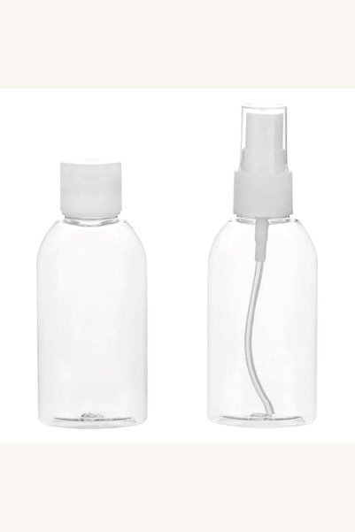 Comerivo Sticle de calatorie transparente cu spray, 60ml, set 2 buc pentru ba...
