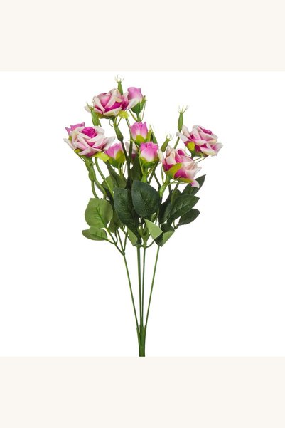 Comerivo Buchet flori artificiale cu trandafiri mov crem, 43 cm