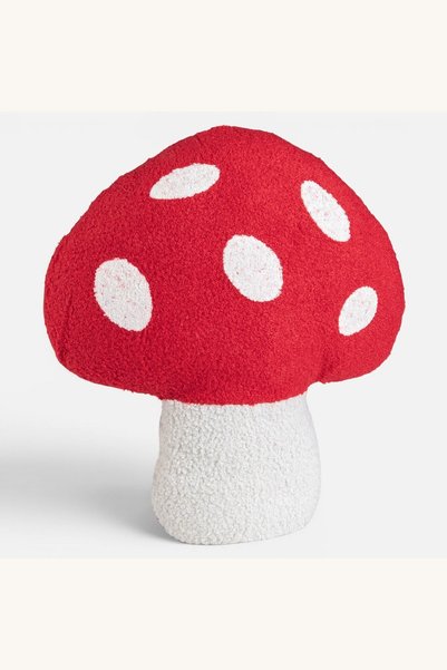 Comerivo Perna ciuperca toamna 37x42cm, teddy alb-rosu pentru canapea