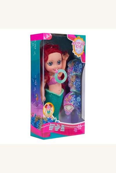 Comerivo Papusa sirena 37cm cu coada luminoasa si melodii pentru fetite