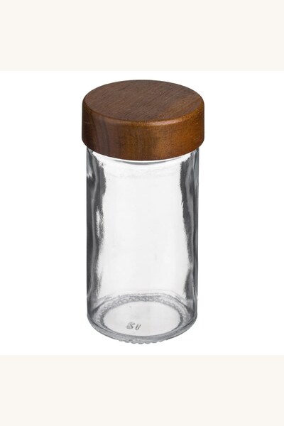 Comerivo Solnita Piper cu Capac Lemn - Sticla Transparenta 4x10cm