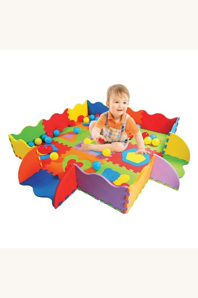 Comerivo Covor puzzle de podea din 25 de piese antiderapante, tarc de joacă c...