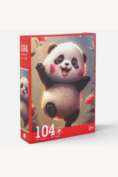 Comerivo Puzzle 104 piese cu panda vesel - si dezvoltare pentru copii