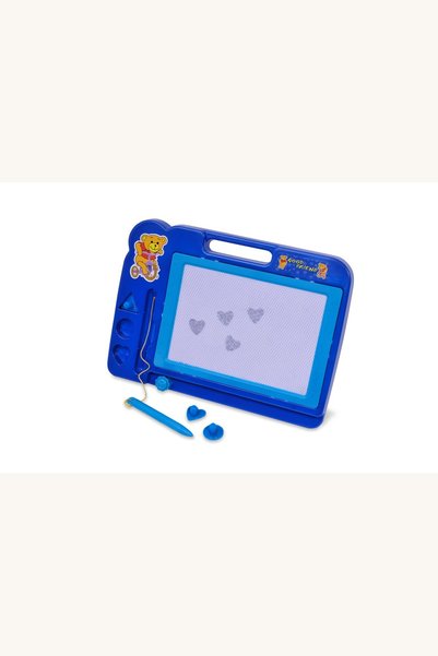 Comerivo Tablita magnetica de desenare albastru cu ursulet, 30x20cm, pentru c...