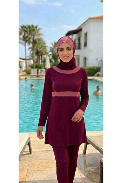 lazella ملابس سباحة إسلامية كاملة التغطية بأكمام طويلة