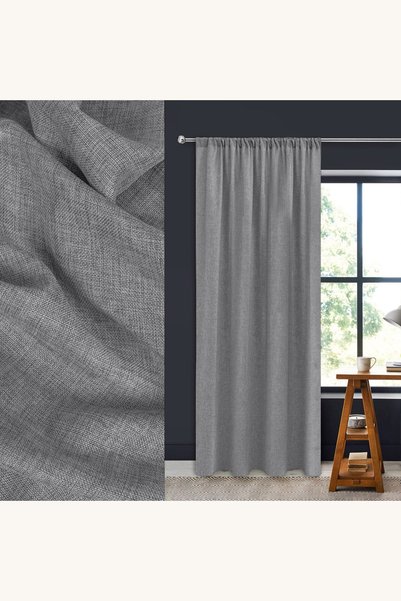 Comerivo Perdea cu banda gri antracit pentru living si dormitor, 140x260cm