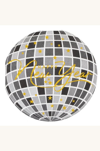 Comerivo 25 Servetele de Masa Gri cu Disco Ball si Stele Aurii, 33x33cm pentr...