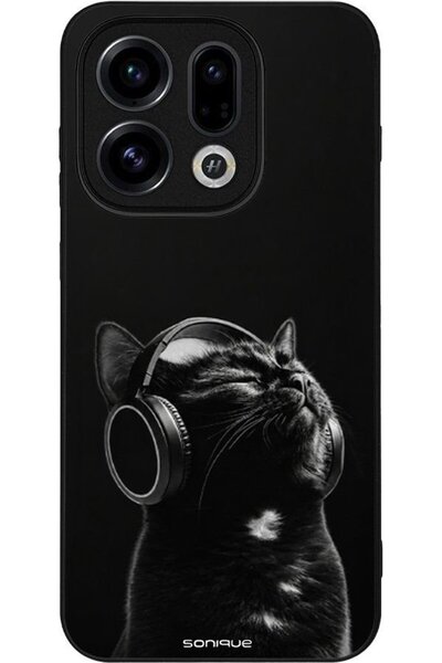 Sonique Ανδρική Έκδοση Θήκης για Oppo Find X9 5G Audio Kitten - Μαύρο