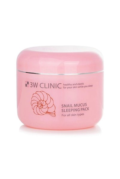 3W CLINIC قناع وجه من مخاط الحلزون مع حمض الهيالورونيك، قبل النوم 100 مل