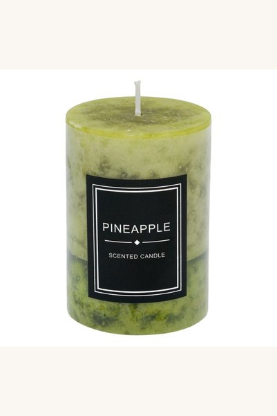 Comerivo Lumanare Coloana Ananas cu Parfum Tropical, Verde Lime, 6,8x10cm