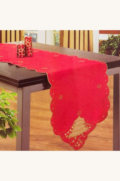 Comerivo Feta de masa de Craciun cu brad rosu 150x35 cm pentru bucatarie