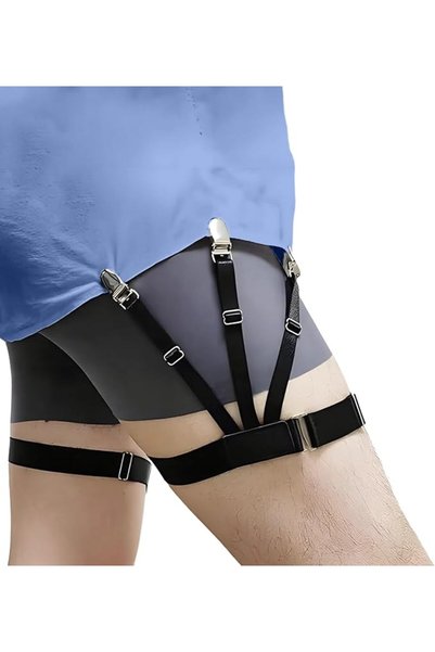 GENERAL Elastic Shirt Stays for Men Police, 1 Pair Upgrade Adjustable Garter ...
