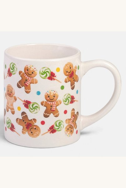 Comerivo Ceasca Craciun cu Motive Gingerbread si Acadea, 8,3x7,3 cm