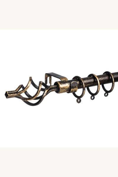 Comerivo Galerie metalică pentru perdele, extensibilă 160-300 cm, neagră auri...