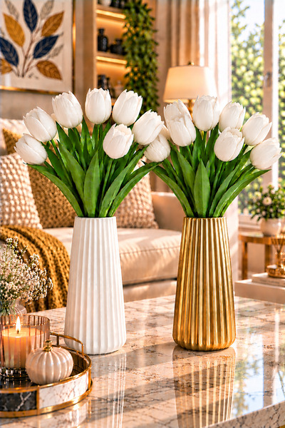 Ritual House 2'li Modern Yüksek Kaliteli Çizgili Dekoratif Vazo Seti 19 cm – ...