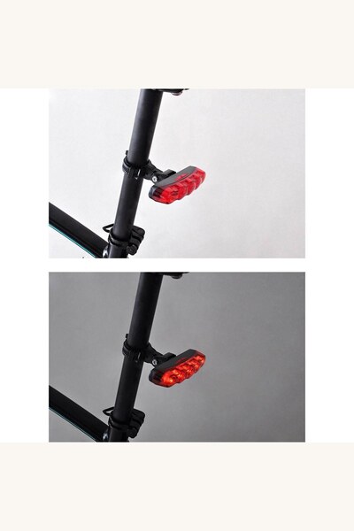 Comerivo Lumină de siguranță roșie pentru bicicletă, 5 LED-uri, 3 funcții, cu...