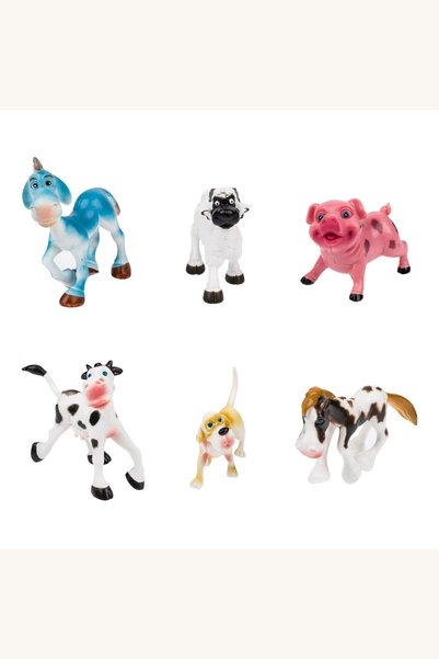 Comerivo Set 6 figurine animale de ferma din plastic moale, pentru povesti cr...