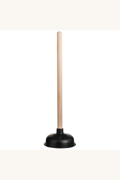 Comerivo Ventuza desfundat neagra cu maner lemn, diametru 14cm
