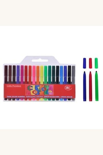 Comerivo Set 18 carioci colorate cu vârf gros