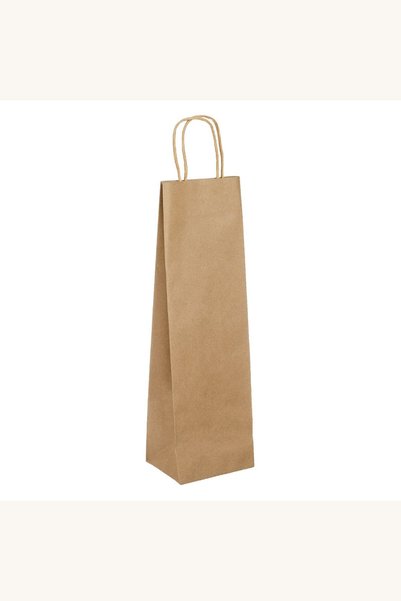 Comerivo Punga pentru Sticla de Vin din Hartie Kraft cu Manere 12x9x39cm