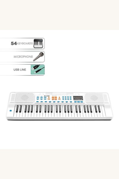 Comerivo Orga cu 54 de clape si ecran LED, microfon inclus pentru copii