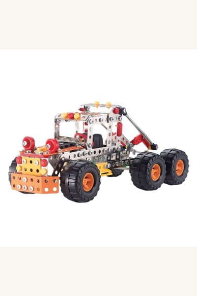 Comerivo Construcție metalică camion cu 6 roți mari, 309 piese, cu unelte, pe...