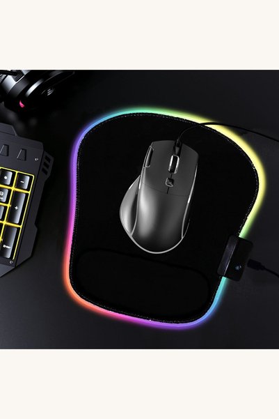 Comerivo Mousepad gaming cu iluminare LED multicoloră, 23,5x21,3cm