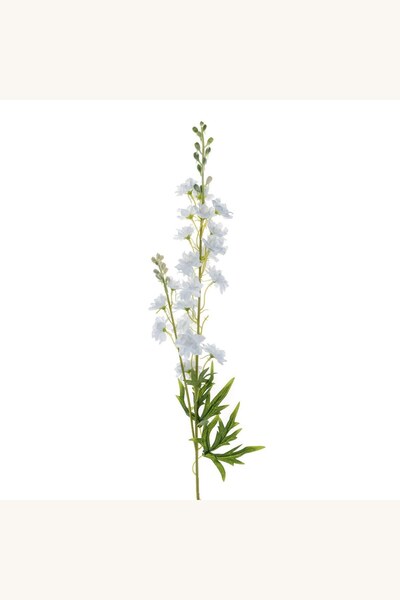 Comerivo Creangă decorativă cu floare artificială albă delphinium, 84cm