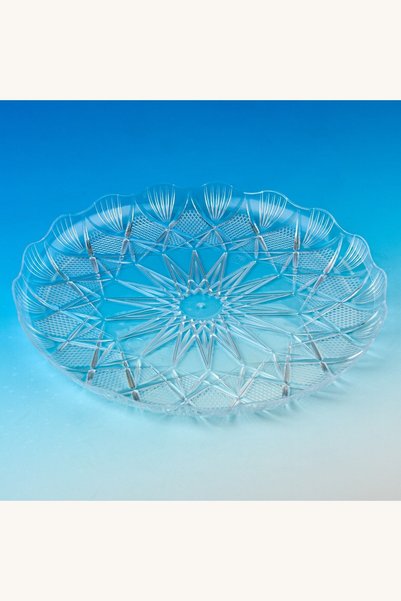 Comerivo Platou Servire Plastic Transparent Rotund 30cm cu Model Reliefat